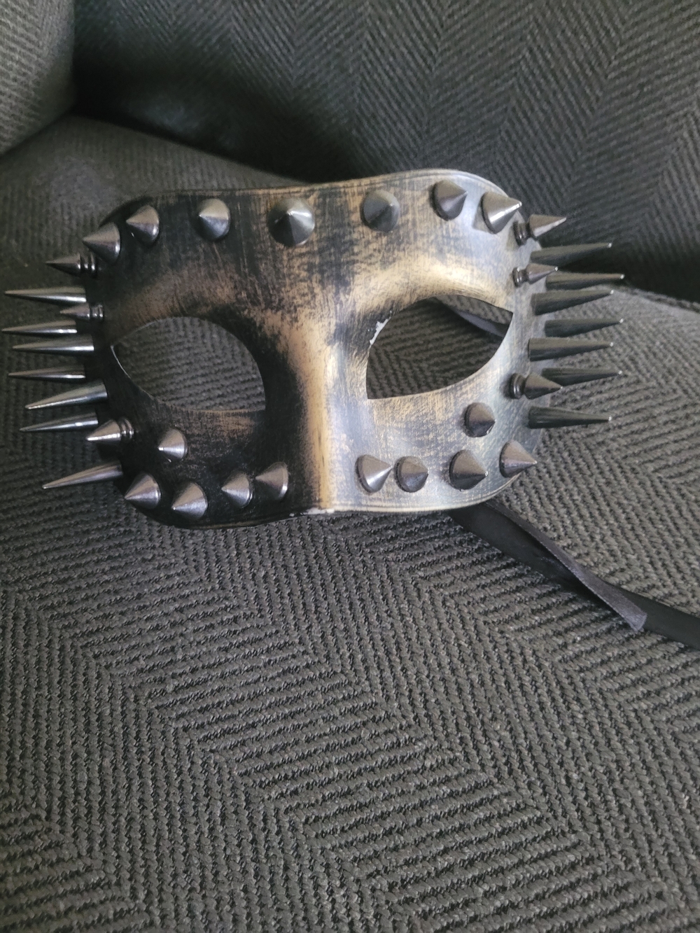 Black Studded Spike Eye Mask - Unbranded Mens Accessory